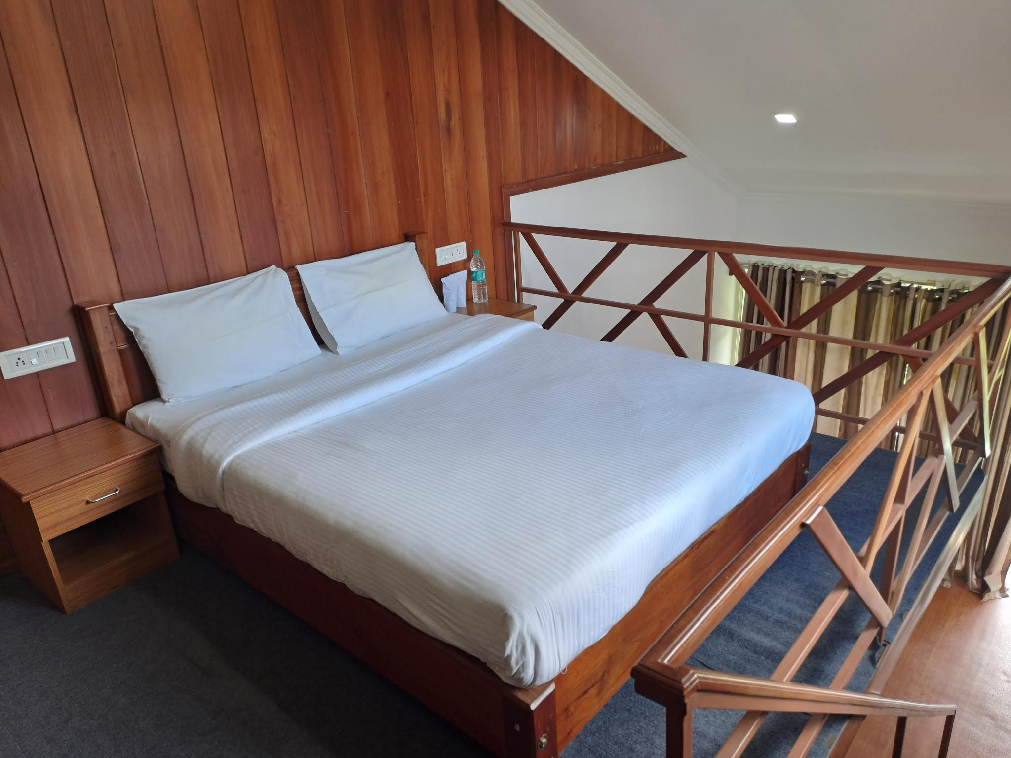 Upper loft mezzanine bed